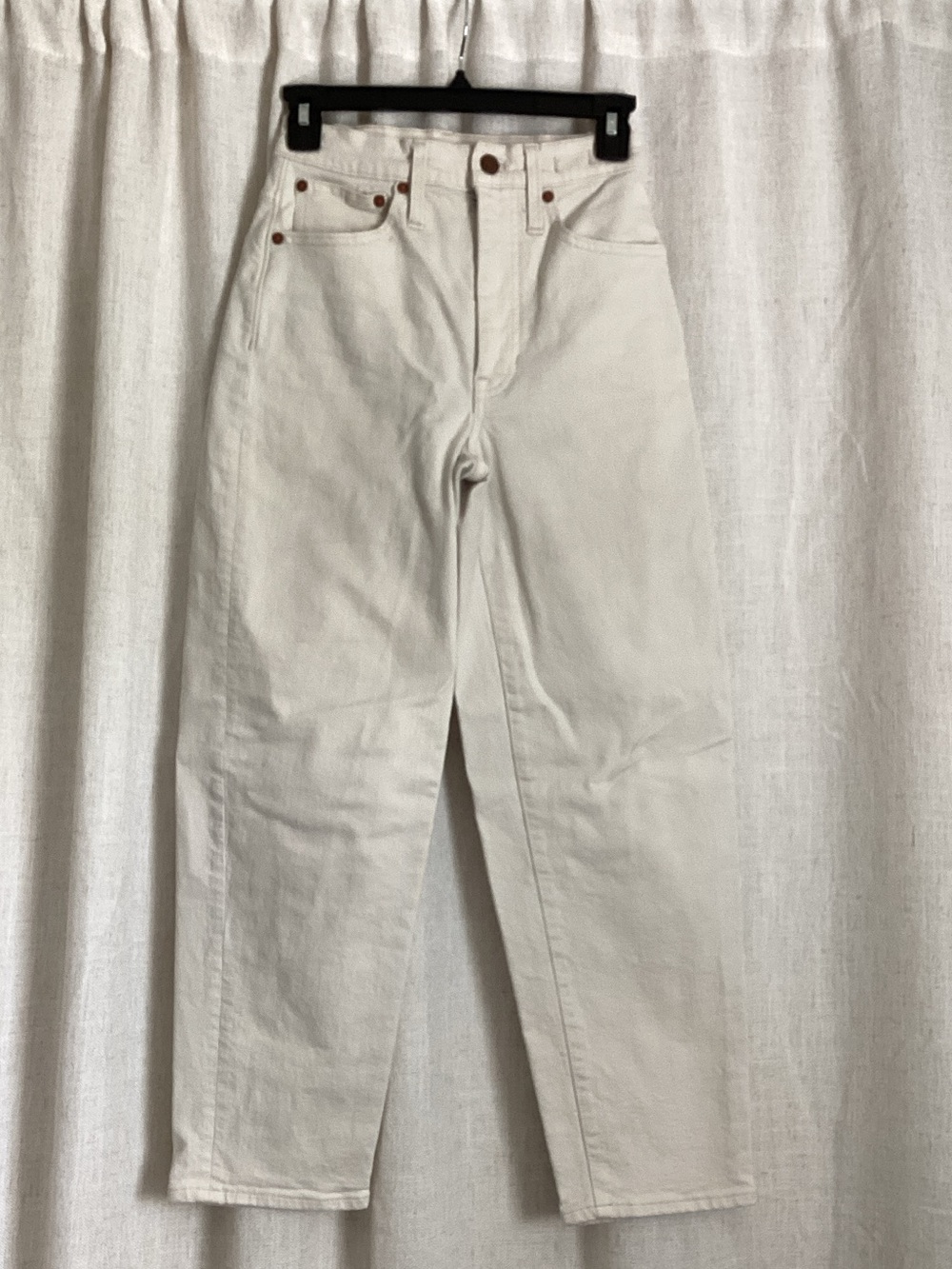 Madewell Balloon Jean in Vintage Canvas - Ecru Tile White - Size 23